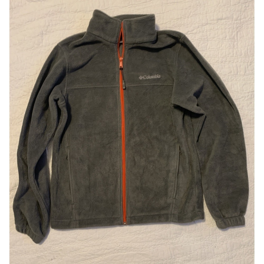 Columbia Sportswer Outdoors fleece zip-up jacket  Gray/Orange Size Small Men's
